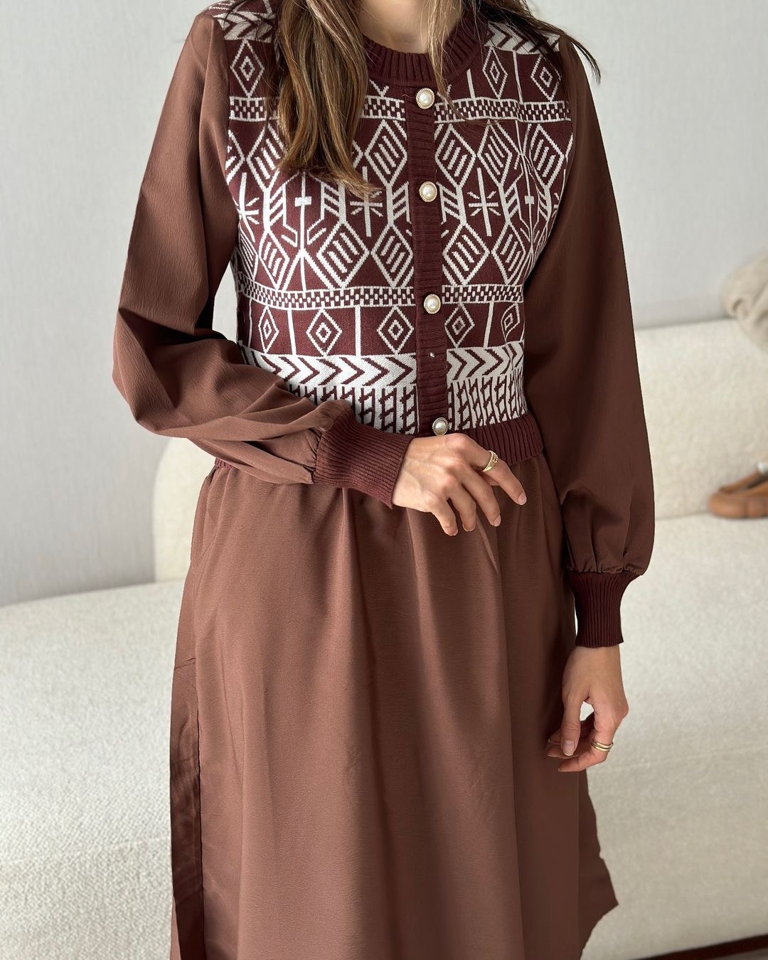 پیراهن بافت مجلسی زنانه کد 639