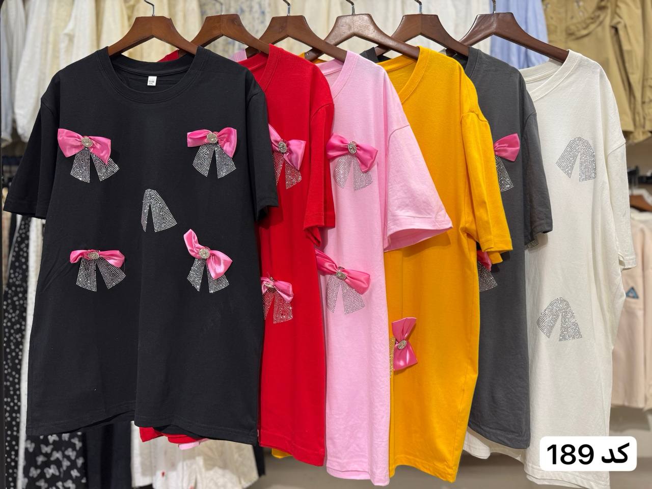 تیشرت کار شده لانگ زنانه کد 189