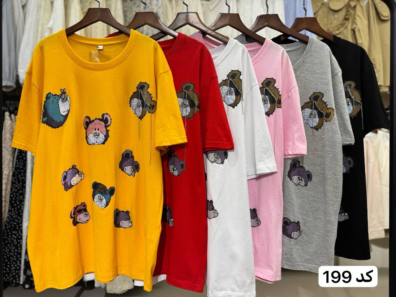 تیشرت کار شده لانگ زنانه کد 199