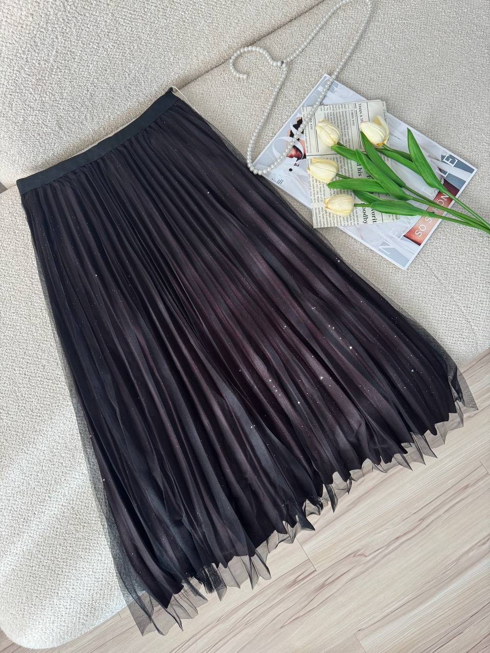 دامن تور گل پنبه ای 2 رو مجلسی زنانه وارداتی کد 313