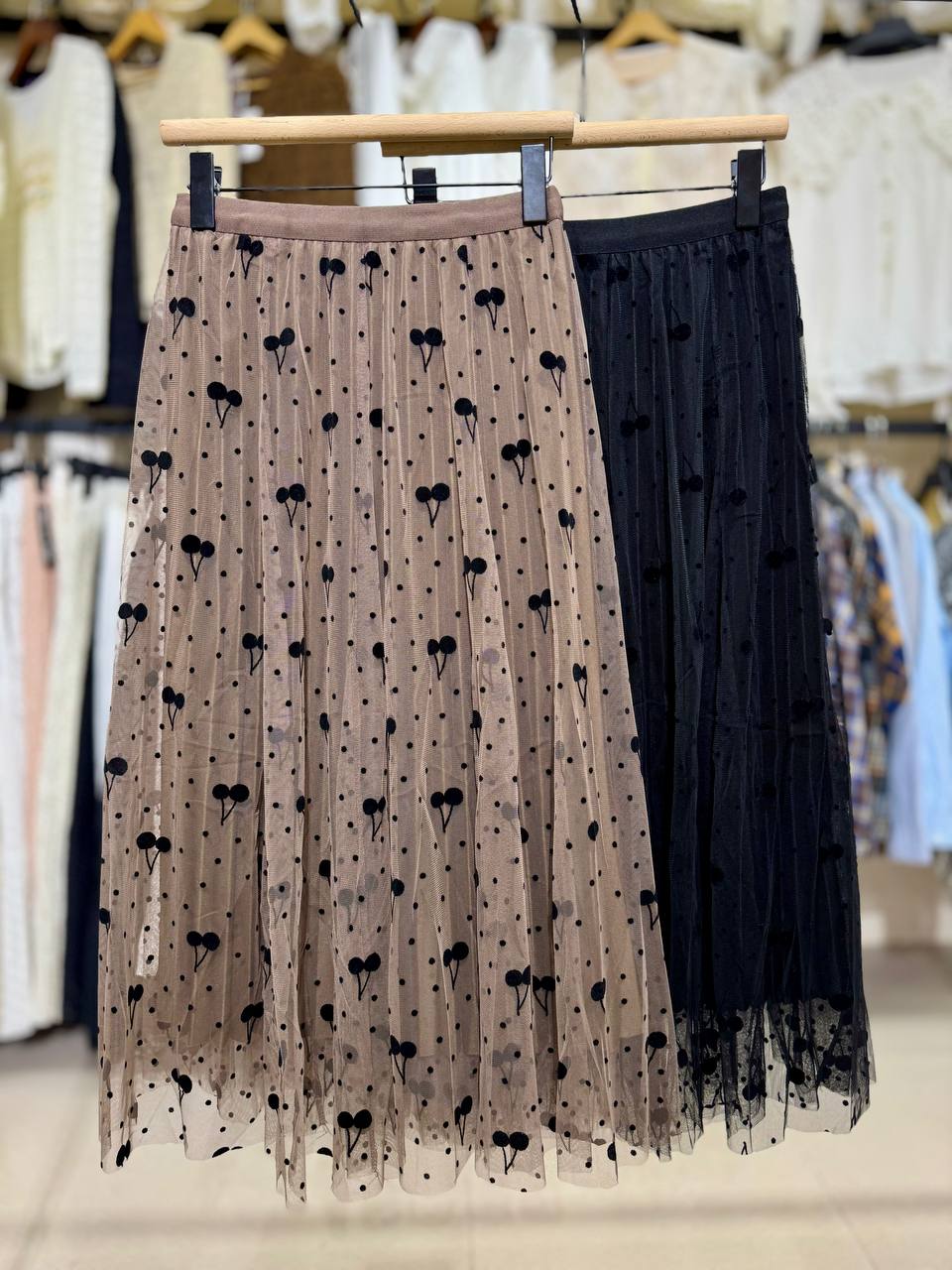 دامن تور گل پنبه ای 2 رو مجلسی زنانه وارداتی کد 323