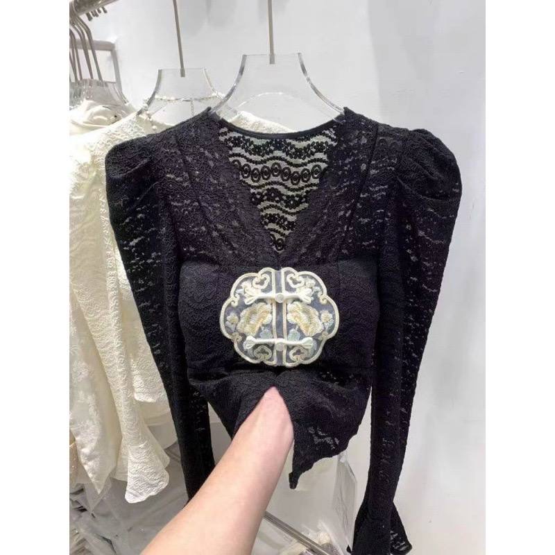 بلوز مجلسی گیپور ژاپنی قواره دار زنانه کد 1200