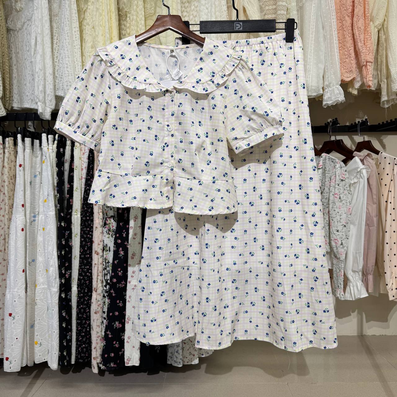 ست بلوز و دامن گلدار زنانه کد 915