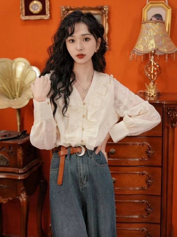 شومیز نخ خامه دوزی زنانه کد 1373