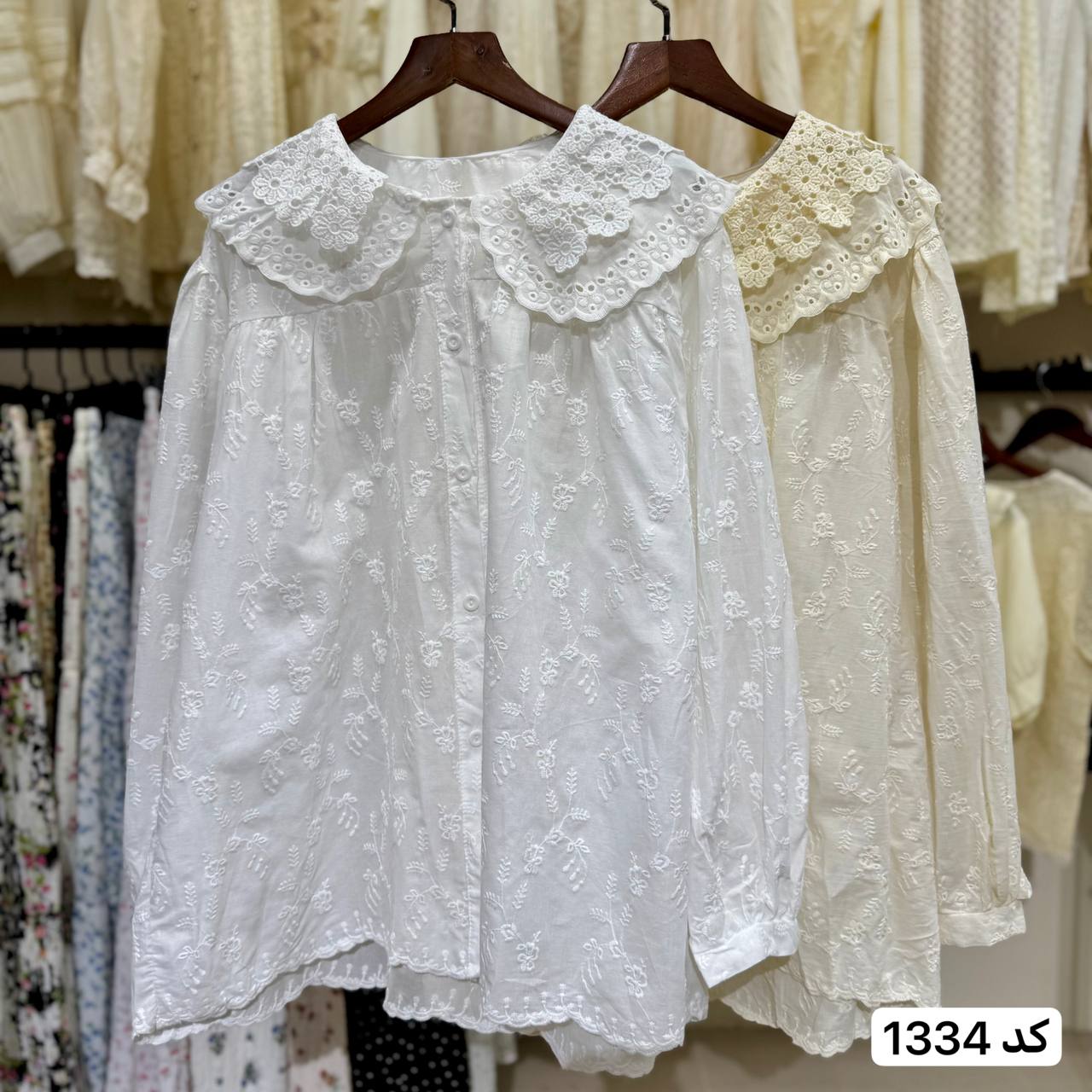 شومیز مجلسی خامه دوزی کره ای زنانه کد 1334