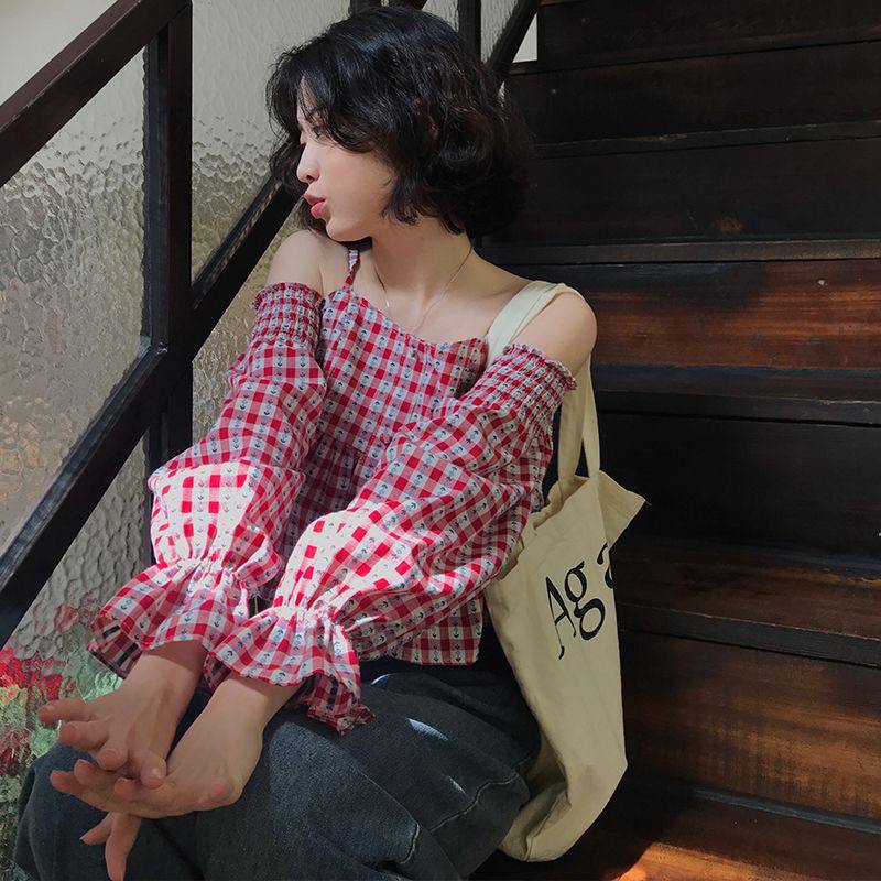 شومیز نخی چهار خونه زنانه کد 1146