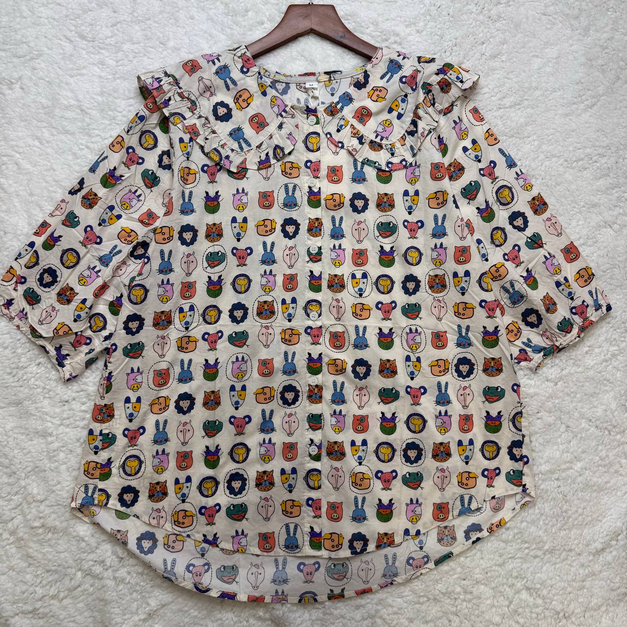 شومیز یقه ب ب عروسکی استین سه ربع کد 794