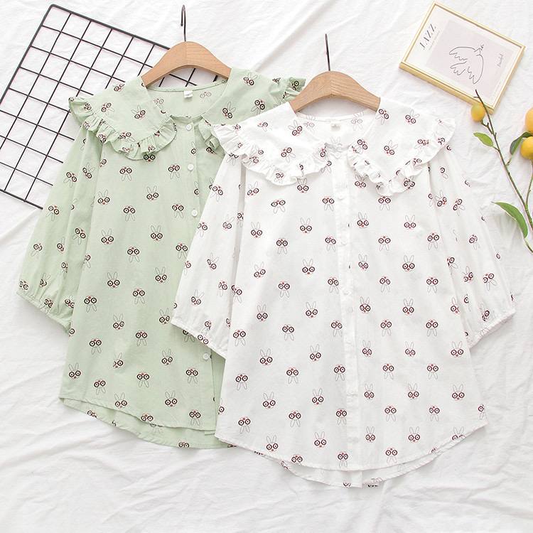 شومیز یقه ب ب عروسکی استین سه ربع کد 807