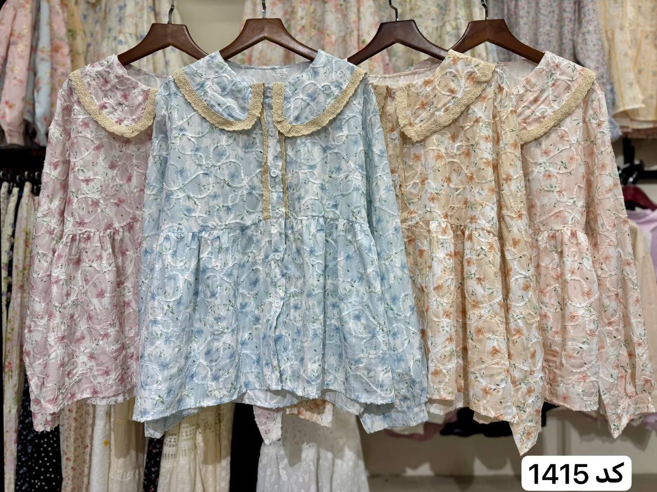 شومیز خامه دوزی گل دار سفارشی کد 1415