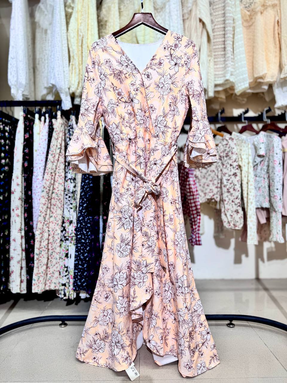 پیراهن بلند مجلسی گلدار زنانه کد 141274