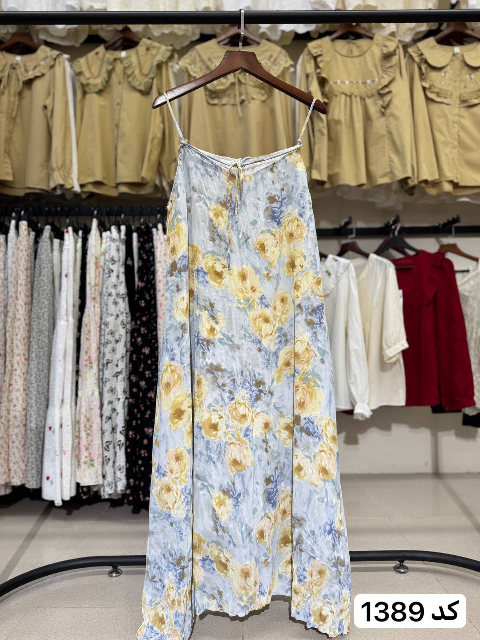 پیراهن بلند گلدار زنانه کد 1387